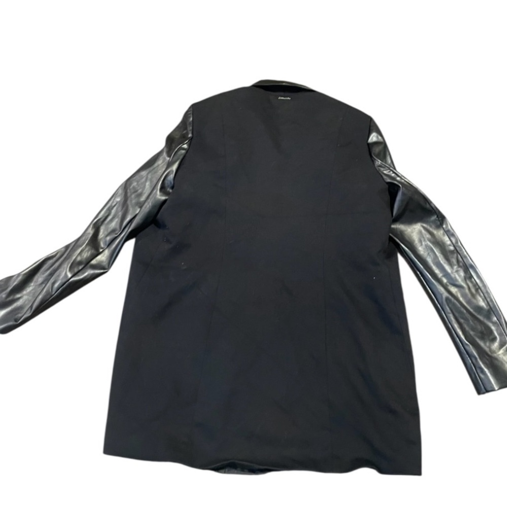 Anne Klein Black Blazer with Leather Sleeves - Picture 4 of 10